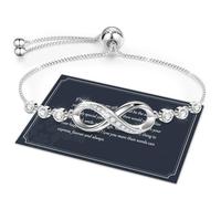 J.Fée Silver Bracelet for Women 925 Silver Bracelets for Womens Adjustable Infinity Bracelets for Women Jewellery Gifts for Women Mothers Day Gifts for Mum,54