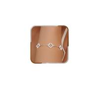 J.Fée Silver Bracelet for Women Waterproof Clover Bracelet Stainless Steel Bracelets for Womens 17+5CM Ladies Bracelets with Cubic Zirconia Jewelry Christmas Birthday Gifts for Women