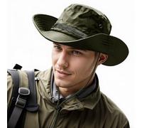 J.Fée Sun Hats for Mens UPF50+ Mens Sun Hats Boonie Hat Wide Brim Foldable with Adjustable Strap for Fishing Camping Hiking, 60CM, Army Green