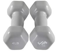 J-Fit JFIT 4-Pound Vinyl Dumbbell Pair, Silver