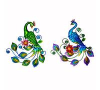 J-Fly Metal Peacock Wall Art - Tropical Outdoor Metal Bird Wall Decor - 11 Inch