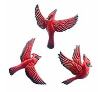 J-Fly Metal Red Bird Wall Decoration - Bird Wall Hanging Decor - Cardinal - Suitable for Living Room, Bedroom, Patio, Kitchen & Outdoor Fence - 9 Inch