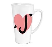J Heart Alphabet 17oz Large Latte Mug Cup