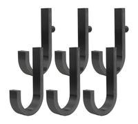 J Hook Shed Organizer for Suncast for Craftsman Storage Sheds - Wall-Mount Gadget Hanger Space-Saving Vertical Ladder Rope Rack 2-Pack or 6-Pack Black Plastic(2PCS)