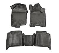 J&J AUTOMOTIVE 3D Rubber Floor Mats Set fits Nissan Navara Double cab 2016-Up 3pcs, Tailored Heavy Duty Car Mats, Water Resistant, Raised edges