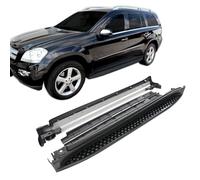 J&J AUTOMOTIVE | Black Side Steps Aluminium and ABS Plastic for Mercedes GL 450 X164 2007-2013, Kit of 2 pieces (Left and Right), Mounting Material Included