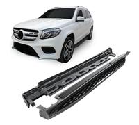 J&J AUTOMOTIVE | Black Side Steps Aluminium and ABS Plastic for Mercedes GL X166 2013-2019, Kit of 2 pieces (Left and Right), Mounting Material Included