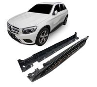 J&J AUTOMOTIVE | Black Side Steps Aluminium and ABS Plastic for Mercedes GLC X253 / C253 2015-2022, Kit of 2 pieces (Left and Right), Mounting Material Included