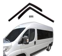 J&J AUTOMOTIVE | GP Wind Deflectors Suitable for Fiat Ducato 2006-up, Set of 2, Front, Black, Windproof, Rainproof, Smoke' Darked, Aerodynamic