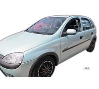 J&J AUTOMOTIVE | Heko Wind Deflectors Compatible with Corsa C 5-Door Hatchback 2000-2006, 4-Piece Set, Black, Smoked, Aerodynamic, Easy Installation