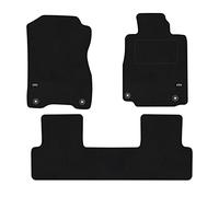 J&J AUTOMOTIVE Logo floor Car Mats for Honda CR-V mk4 2012-2017 3pcs Black Tailored Carpet mat with LOGO, Heel pad, Anti slip backing