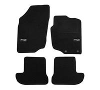 J&J AUTOMOTIVE | Logo Tailored Black floor Car Mats for 207 CC 2007-2014 4pcs, Carpet mat, Anti slip backing, Heel pad, Fixings & 2 logos included