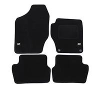 J&J AUTOMOTIVE | Logo Tailored Black floor Car Mats for 308 2007-2014 4pcs, Carpet mat, Anti slip backing, Heel pad, Fixings & 2 logos included