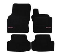 J&J AUTOMOTIVE | Logo Tailored Black floor Car Mats for A3 8V 2012-2020 4pcs, Carpet mat, Anti slip backing, Heel pad, Fixings & 2 logos included