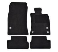 J&J AUTOMOTIVE | Logo Tailored Black floor Car Mats for Hatch R56 2006-2013 4pcs, Carpet mat, Anti slip backing, Heel pad, Fixings & 2 logos included
