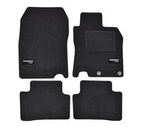 J&J AUTOMOTIVE | Logo Tailored Black floor Car Mats for Qashqai J11 2014-2021 4pcs, Carpet mat, Anti slip backing, Heel pad, Fixings & 2 logos included
