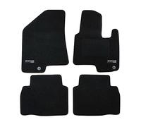 J&J AUTOMOTIVE | Logo Tailored Black floor Car Mats for Sportage mk3 2010-2015 4pcs, Carpet mat, Anti slip backing, Heel pad, Fixings & 2 logos included