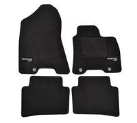 J&J AUTOMOTIVE | Logo Tailored Black floor Car Mats for Sportage mk4 2016-2021 4pcs, Carpet mat, Anti slip backing, Heel pad, Fixings & 2 logos included