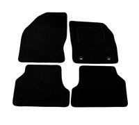 J&J AUTOMOTIVE | Tailored Black floor Car Mats for Focus mk2 2004-2011 4pcs, Carpet mat, Anti slip backing, Heel pad, Fixings, Allweather, 100% FIT