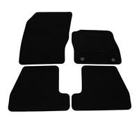 J&J AUTOMOTIVE | Tailored Black floor Car Mats for Focus mk3 2011-2018 4pcs, Carpet mat, Anti slip backing, Heel pad, Fixings, Allweather, 100% FIT