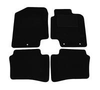 J&J AUTOMOTIVE | Tailored Black floor Car Mats for i20 mk1 2008-2014 4pcs, Carpet mat, Anti slip backing, Heel pad, Fixings, Allweather, 100% FIT