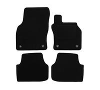 J&J AUTOMOTIVE | Tailored Black floor Car Mats for Octavia mk3 2013-202, Carpet mat, Anti slip backing, Heel pad, Fixings, Allweather, 100% FIT