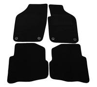 J&J AUTOMOTIVE | Tailored Black floor Car Mats for Polo mk4 3 Door 2002-2008 4pcs, Carpet mat, Anti slip backing, Heel pad, Fixings, Allweather, 100% FIT