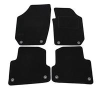 J&J AUTOMOTIVE Tailored Black Floor Car Mats for Skoda Fabia mk2 2007-2014 4pcs, Carpet mat, Anti slip backing, Heel pad, Fixings, Allweather, 100% FIT