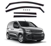 J&J AUTOMOTIVE | Wind Deflectors Compatible with Berlingo 2018-Up, 4pcs, Black, Tinted, Aerodynamic, Acrylic Glass