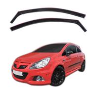 J&J AUTOMOTIVE | Wind Deflectors Compatible with Corsa D/E 3 Doors 2006-2019 2pcs, Black, Tinted, Aerodynamic, Acrylic Glass