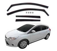 J&J AUTOMOTIVE | Wind Deflectors Compatible with Focus mk3 2011-2018, 4pcs, Black, Tinted, Aerodynamic, Acrylic Glass