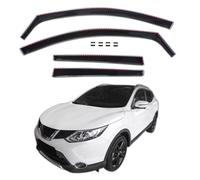J&J AUTOMOTIVE | Wind Deflectors Compatible with Qashqai J11 5 Doors 2014-2021 4pcs, Black, Tinted, Aerodynamic, Acrylic Glass