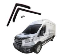 J&J AUTOMOTIVE | Wind Deflectors Compatible with Transit mk8 2014-up 2pcs, Black, Tinted, Aerodynamic, Acrylic Glass