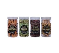J J crunch N munch Spice Quartet for Tea Lovers Masala Magic: Cardamom, Cinnamon, Clove & Dry Ginger Tea Time Essentials: Aromatic Spice Quartet pack of 4