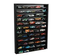 J JACKCUBE DESIGN 1:64 Diecast Car Display Rack - Wall Mounted Metal Shelf Cabinet for Miniature Model Cars, Fits 60 Vehicles (Black)