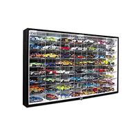 J JACKCUBE DESIGN 1/64 Scale Diecast Car Display Case Wall Mount Storage Cabinet for 56 Toy Cars, Clear Acrylic Collection Organizer Rack (Black, 24.61 x 13.78 x 2.05 inches) - MK184