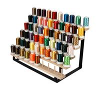 J JACKCUBE DESIGN 60 Spools Thread Rack Holder Organizer, Freestanding & Wall Mounted Embroidery, Quilting, Sewing, Braiding Storage for Spools of Thread, with Steel Frame (Black) - MK1312A