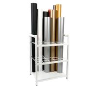 J JACKCUBE DESIGN Blueprint Storage Rack, Blueprint Metal Holder 20 Slots Rolling File Cart Organizer for Architectural Construction Plan, Wrapping Paper, Art Supplies (White)- MK1301B
