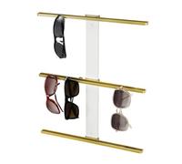 J JACKCUBE DESIGN Sunglasses Organizer Holder, 3 Tier White Gold Eyeglass Display Storage Holder Wall Mounted Hanging Rack for Entryway Living Room Bedroom- MK1305A