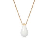 J JEAN QCEE Dainty Gold Necklace for Women, 14K Gold Plated Pear Pendent Necklace Teardrop Pendent Necklace Gold Jewelry for Women, Brass, No Gemstone
