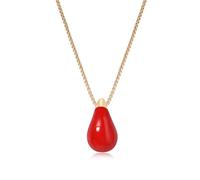 J JEAN QCEE Dainty Gold Necklace for Women, 14K Gold Plated Pear Pendent Necklace Teardrop Pendent Necklace Gold Jewelry for Women, Brass, No Gemstone