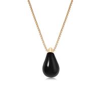 J JEAN QCEE Dainty Gold Necklace for Women, 14K Gold Plated Pear Pendent Necklace Teardrop Pendent Necklace Gold Jewelry for Women, One Size, Brass, No Gemstone