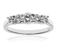 (J) Jewelco London Platinum Round Diamond Graduated 5 Stone Eternity Ring 4mm 0.75CT H/SI - PR0AXL7696PTHSI