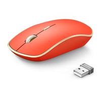 J JOYACCESS Wireless Mouse for Laptop, 2.4GHz, 3200 DPI, USB, Orange Red