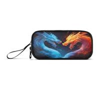 J JOYSAY Ice Fire Dragon Pencil Case Pouch Big Capacity Pencil Bags with Zipper Portable Pencil Box Large Pen Case Organizer for Adults Kids Teens