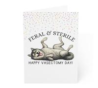 J&J'S TOYSCAPE Funny Vasectomy Card, Snip Snip Congrats Card, Vasectomy Get Well Gift for Him, Post Procedure Humor Card, 5x7 Inches, Blank Inside (Feral)