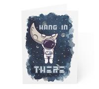 J&J'S TOYSCAPE Hang in There Card, Encouragement Card for Difficult Times, Thinking of You Support Card, Uplifting Get Well Soon or Tough Time Greeting Card (Space)