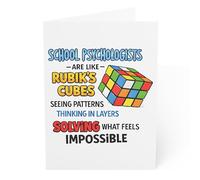 J&J'S TOYSCAPE School Psychologist Card, Teacher Appreciation Card for Councilor, Therapist, School Psychologist Thank You, Mental Health Professional Gratitude Card - 5x7, Blank Inside (Puzzle Cube)