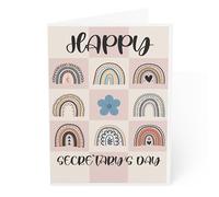 J&J'S TOYSCAPE Secretary Day Card, Appreciation Card for Assistant, Secretary, Receptionists & Office Staff, Thank You Greeting Card, Workplace Recognition Note, 5x7 Inch, Blank Inside (Rainbows)