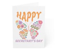 J&J'S TOYSCAPE Secretary Day Card, Appreciation Card for Assistant, Secretary, Receptionists & Office Staff, Thank You Greeting Card, Workplace Recognition Note, 5x7 Inch, Blank Inside (Butterfly)